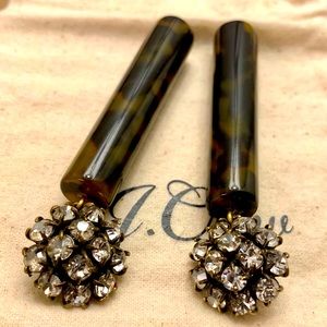 J Crew Crystal and Tortoise clip-on earrings